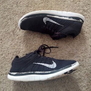 Nike Free Flyknit 4.0 Womens Sz 7.5 Black Athletic Sneakers 631050-001 PRE-OWNED